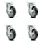 Service Caster 5 Inch Thermoplastic Rubber Wheel Swivel Top Plate Caster Set with Brake SCC SCC-20S514-TPRB-TLB-4 - alternate 1